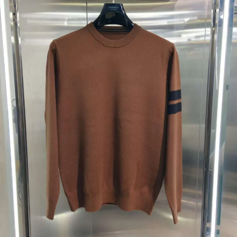 

Мужской вязаный свитер с круглым вырезом, оригинальный дизайн, мягкий, повседневный, базовый слой, осенняя новинка, простой однотонный дизайн