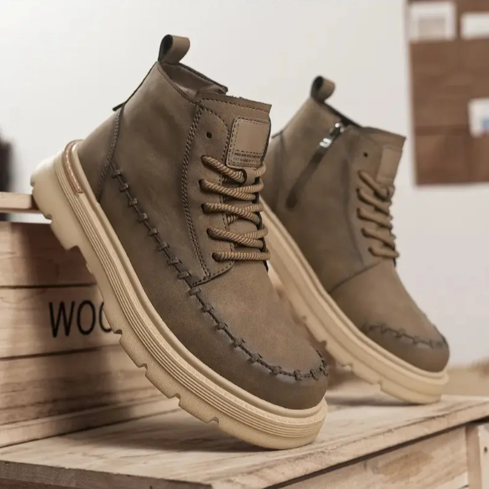 

Winter New Man Shoes Classic Men Retro Ankle Boots Fashion Waterproof No-slip High-top Casual Shoe Work&Safty Boots Botas Hombre