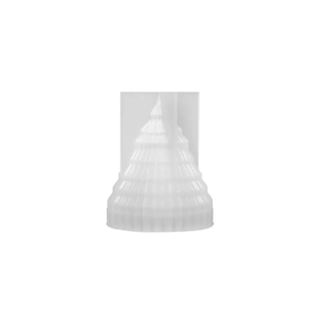 Creative Diagonal Striped Christmas Tree Candle Mold Soft Silicone Soap Mould Conical Shaped Craft Making