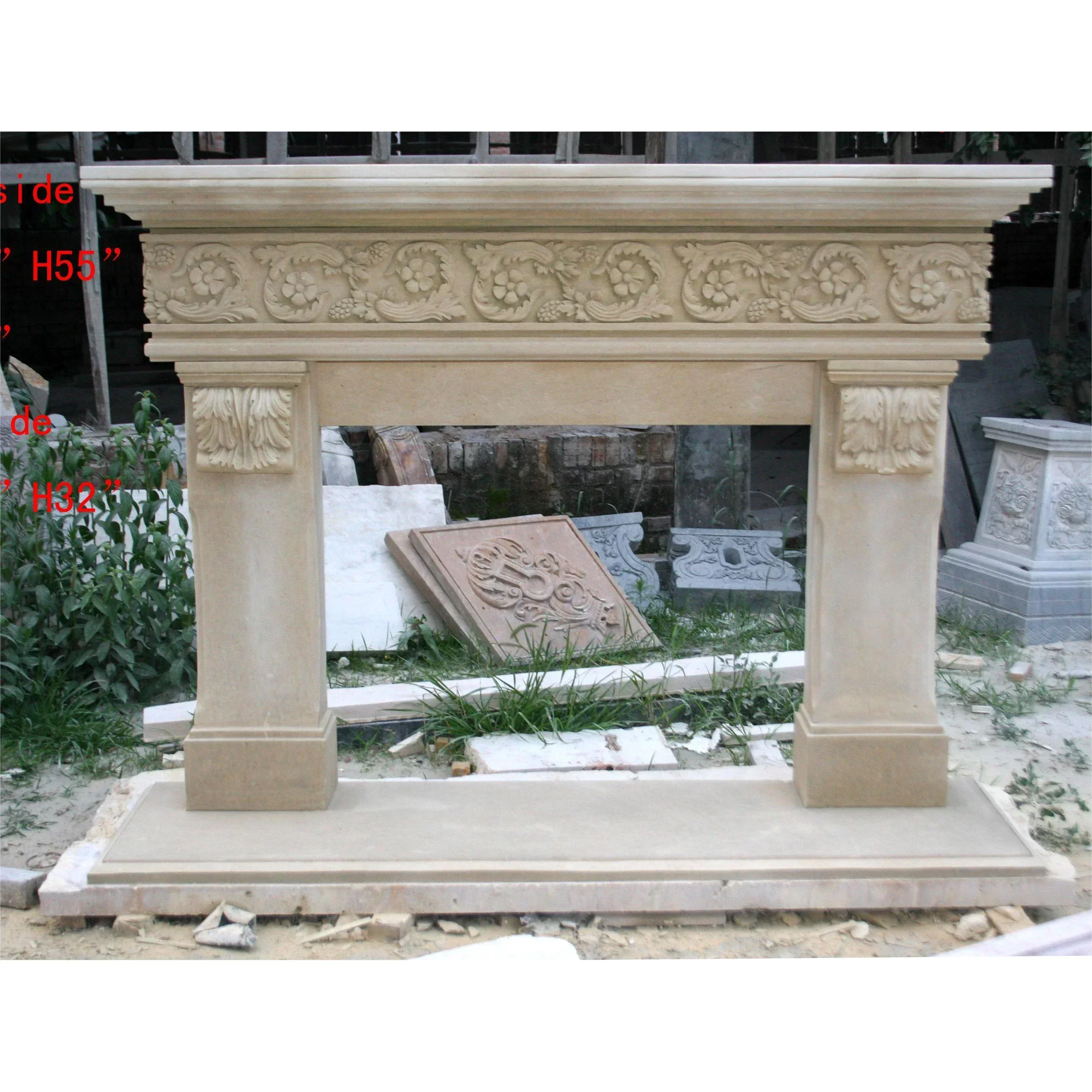 European Style Decoration Stone Symmetrical Marble Fireplace Hot sales