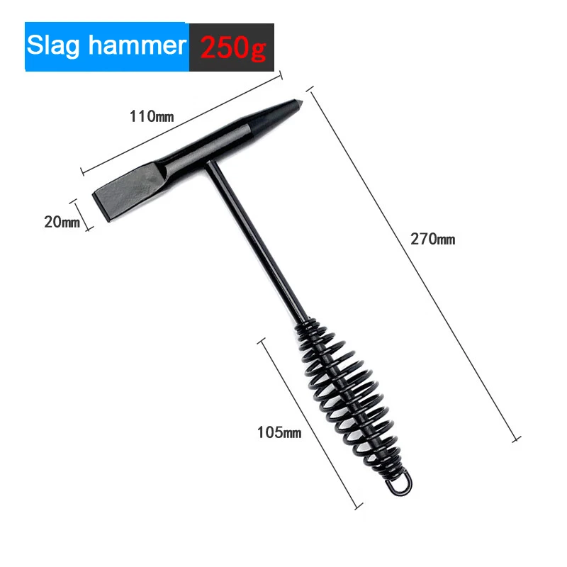 

Электрический сварочный молоток для шлака, пружинная ручка, электросварочный молоток для удаления ржавчины, молоток для сварщика, остроконечный молоток 250 г