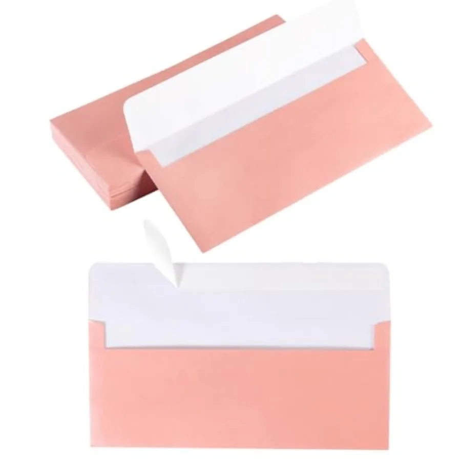 50 Pack Shiny #10 Business Envelopes Self Seal Standard Envelopes with Stickers for Office Checks, Business Cards, Letter Maili