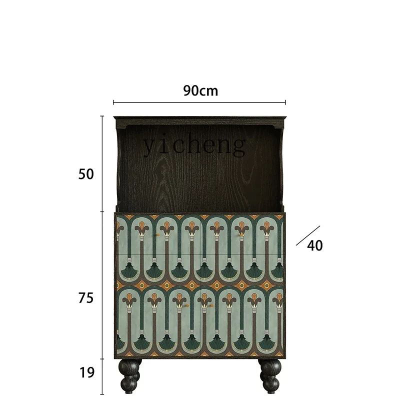 

ZC Vintage Sideboard Cabinet Wall-Mounted Living Room Storage Cabinet Buddha Niche Study Book Storage Cabinet