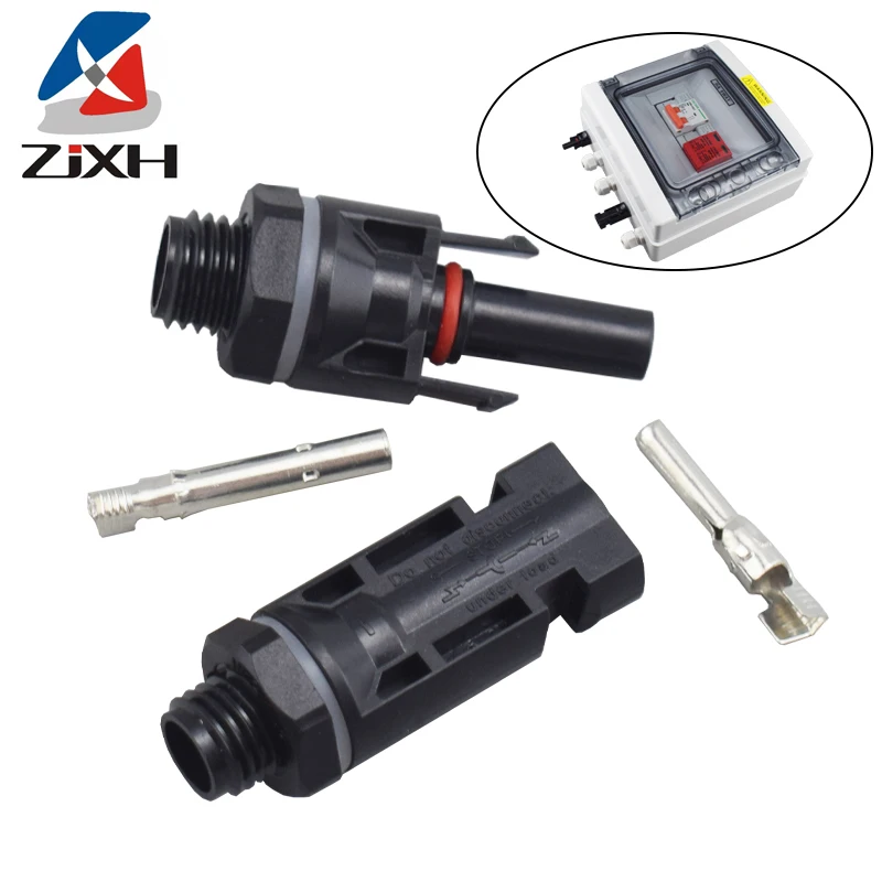 1 pair Solar Photovoltaic Connector Male Female Solar Panel Waterproof Plug and Tool For Inverter M12 Thread 1000V 30A connector