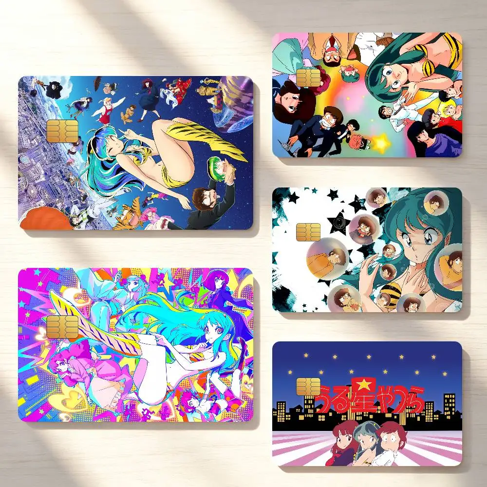 Classic Anime U-Urusei Yatsura Credit Card Sticker Waterproof Anti-Scratch 4PCS Bank Debit Traffic Cover Decoration