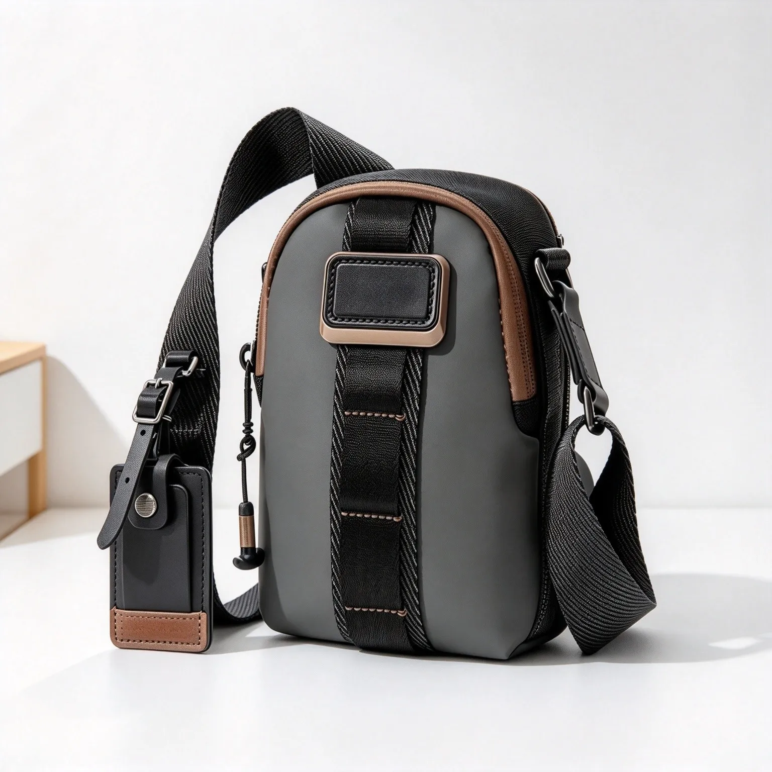 Men's Travel Nylon Sling Chest Bag, Portable Casual Stylish Crossbody Shoulder Bag