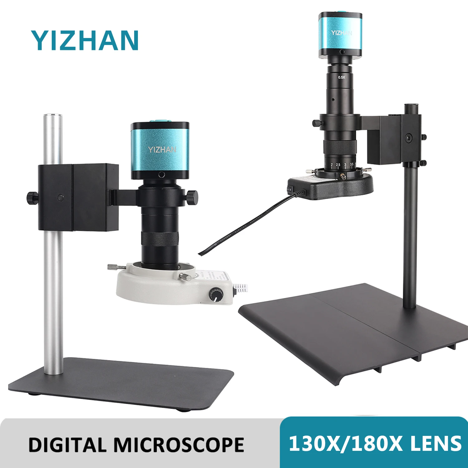 Yizhan HD Digital Microscope For Electronics HDMI VGA Microscope Camera Adjustable 130X 180X Lens For Digital Image Acquisition