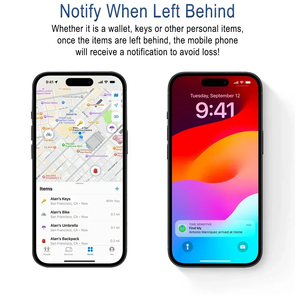 جهاز تعقب GPS ذكي لتحديد المواقع جهاز تذكير مضاد للفقدان لاسلكي لمفتاح تحديد موقع Iphone يعمل مع تطبيق Find My (iOS فقط).