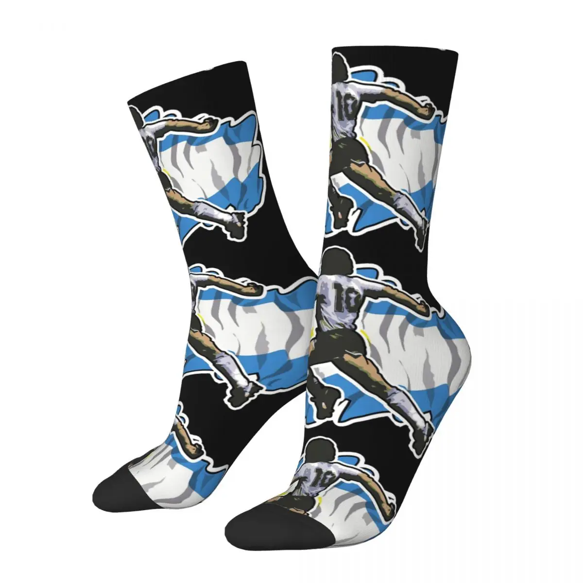 Funny Men's compression Socks Cosmic Keg The D10s Retro Harajuku Diego Armando Maradona Argentina Hip Hop Casual Crew Crazy Sock