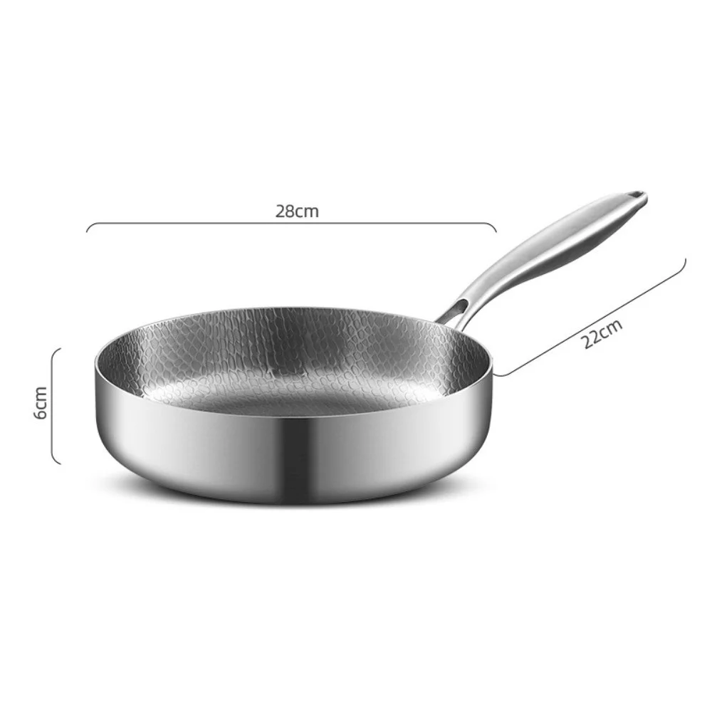 

Ручная кованая сковорода с узором молотка, сковорода без покрытия из титановой стали с антипригарным покрытием, пищевая посуда, кастрюля для жареного стейка