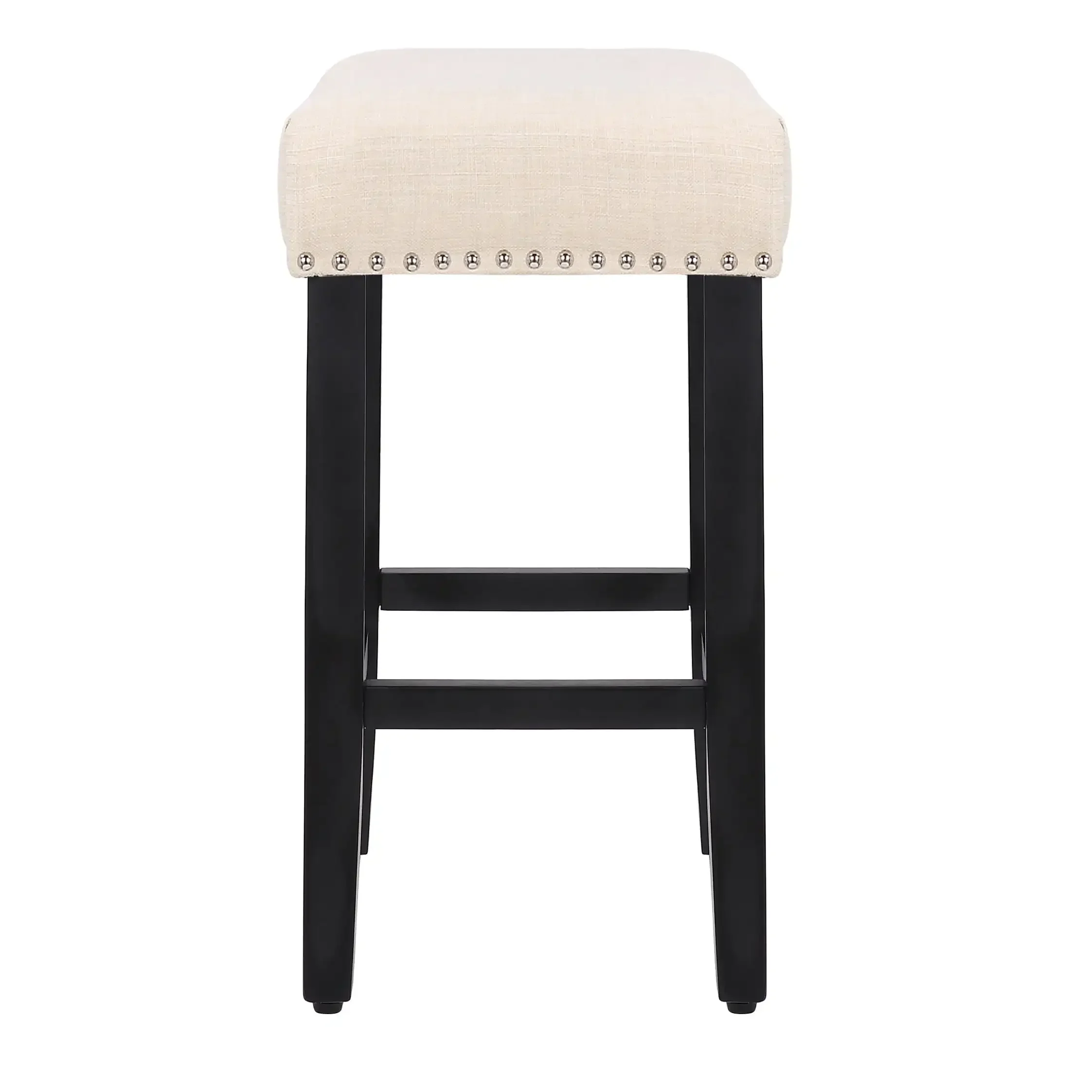 24 inch Counter Stool for Island, Kitchen Dining, Bar, with Solidwood Leg, Beige