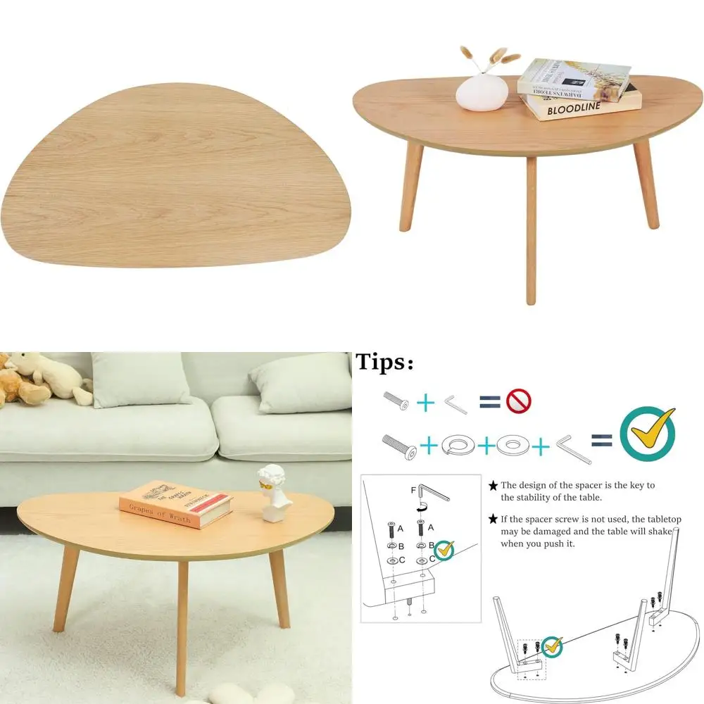

Овальный журнальный столик в стиле Mid-Century Modern, натуральное дерево, диаметр 18,9 дюйма, ширина 33,47 дюйма, высота 15,75 дюйма, для минималистичной гостиной