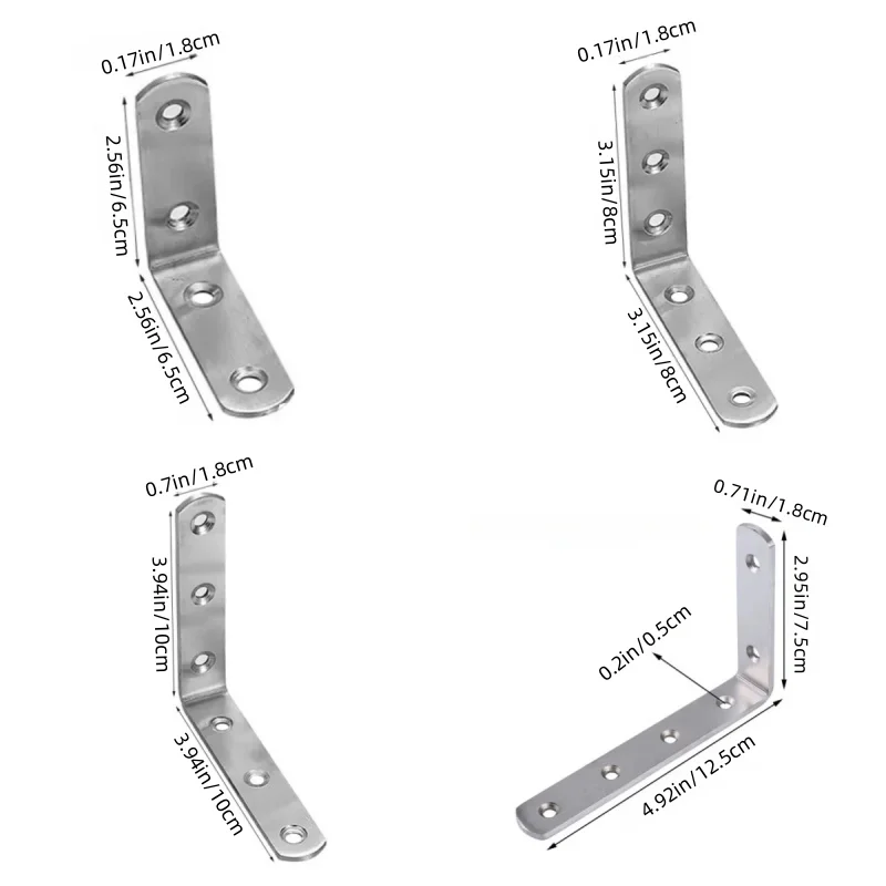 2pcs heavy-duty 90 degree DIY L-shaped brackets, suitable for reinforcing furniture cabinets wardrobes shelf bracket accessories