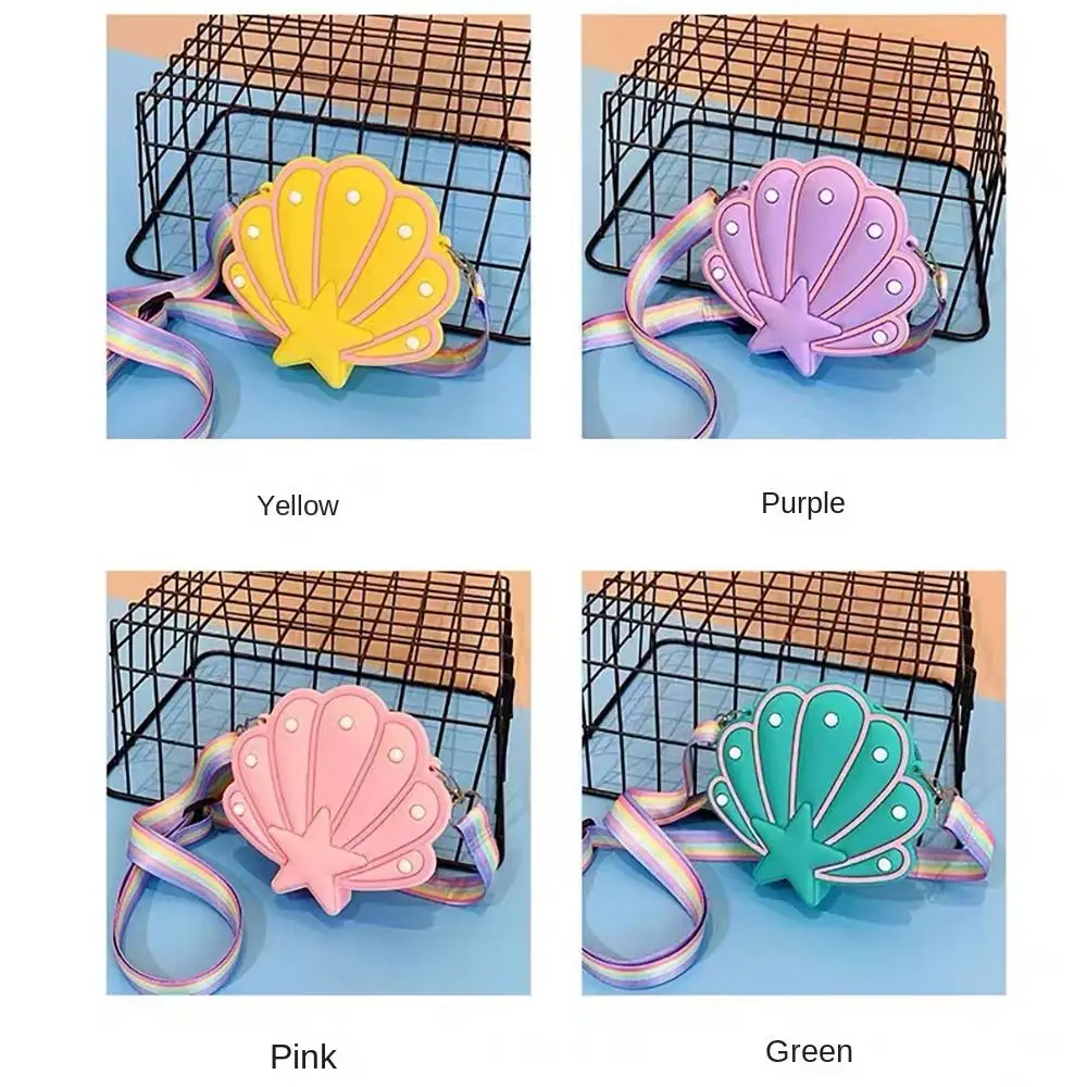 Silicone Shell Shaped Design Premium Bubble Shell Bags Coin Bag Squeeze Toy Versatile Shoulder Bag Girls