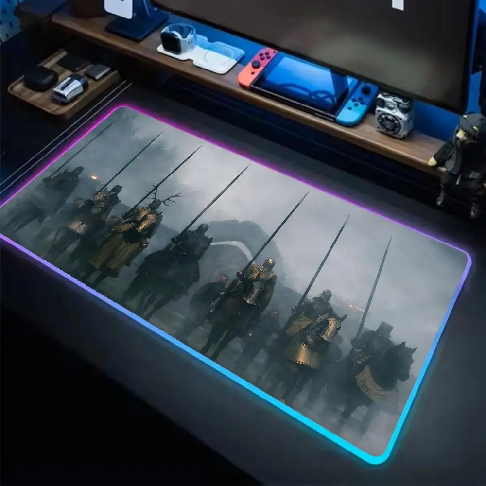 

Коврик для мыши A KNIGHT OF THE SEVEN KINGDOMS, игровой коврик для мыши в стиле аниме, светодиодные настольные коврики с подсветкой, резиновые настольные коврики XXL RGB