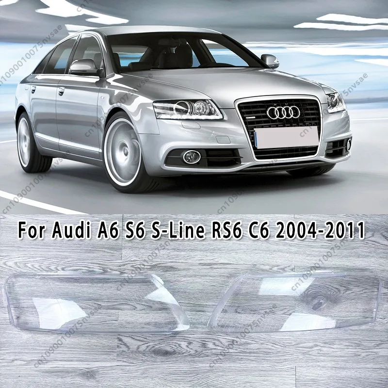 

For Audi A6 S6 S-Line RS6 C6 2004-2011 Headlight Lampshade Headlight Lens Lamp Hoods Lampshade Cover Lens Light Protection Shell