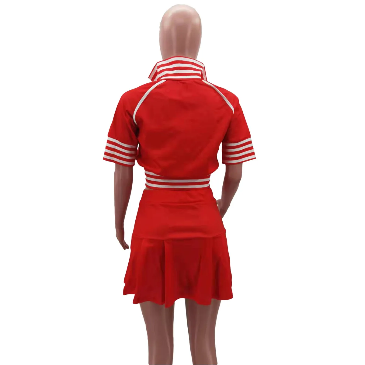 Girls' Dresses 2 Piece Skirt Sets Women's Summer Outfits Varsity Sports Tennis Baseball Crop Jacket Coats And Short Skirt Set