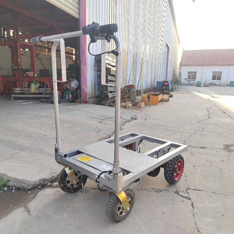 

Large capacity 500-1000 kg electric trolley four-wheel electric flat truck luggage cart working platform truck battery drive