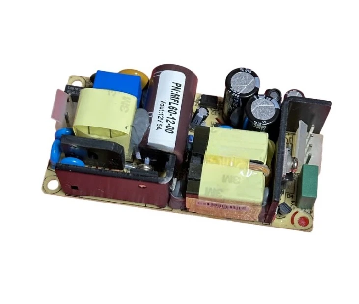 60W Open Frame AC-DC Power Supply VCT60US12, 12V 5A Output with 85-264VAC Input, Convection Cooled & Peak Load Capability