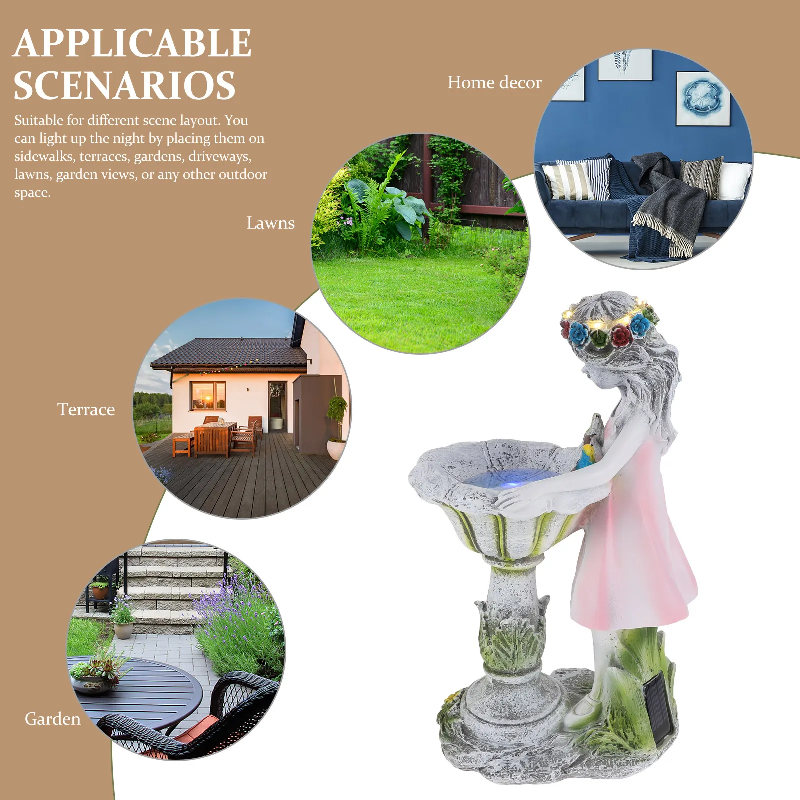 

1pc Solar Girl Lamp Resin Outdoor Angel Statue Lamp Outdoor Garden Light Decor Glowing Angel For Yard Park Home Ornament