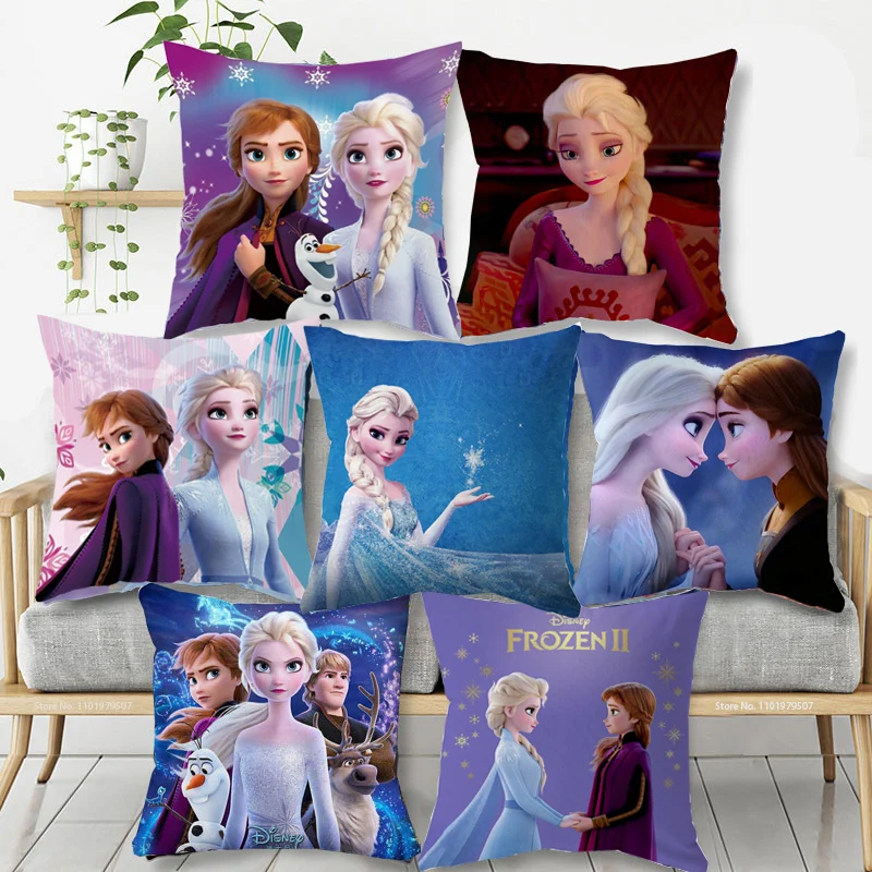 Disney Frozen Elsa Pillow Case Cushion Cover Children Baby Girl Couple Pillow Cover Decorative Pillows Case 40x40 45x45cm