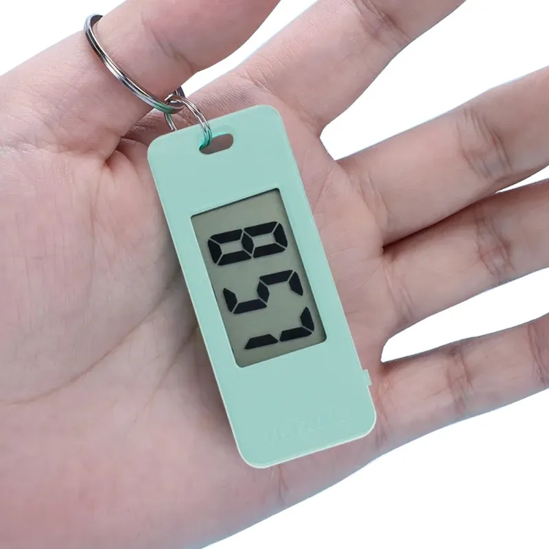 Unisex Student Electronic Clock Keychain Mini Electronic Student Oval Watch Digital Table Time Display Clock Hanging Keychain