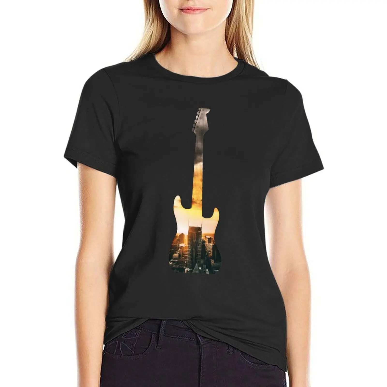 guitar nashville music lovers T-Shirt Aesthetic clothing tees animal print shirt for girls Woman fashion