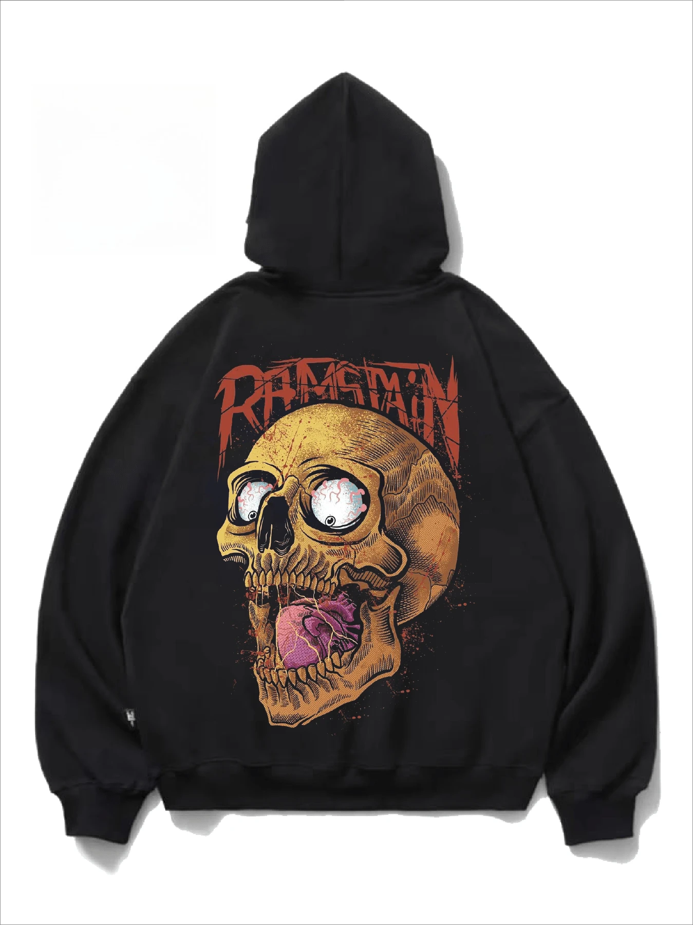 

Череп красочные глаза графический принт осенне-зимняя хлопковая толстовка с капюшоном для мужчин и женщин уличный спорт тренировочный бренд