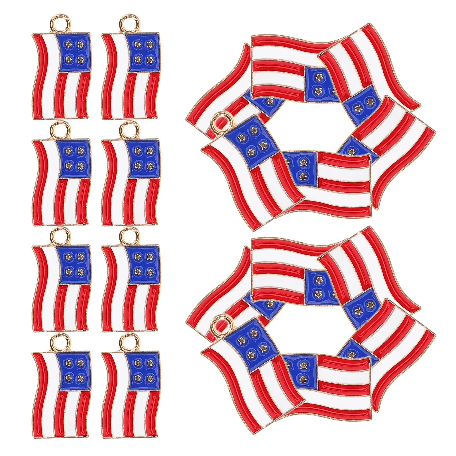 20 قطعة المعلقات سبائك الزنك العلم الأمريكي لصنع المجوهرات DIY بها بنفسك أقراط أساور سلاسل المفاتيح الملحقات #4