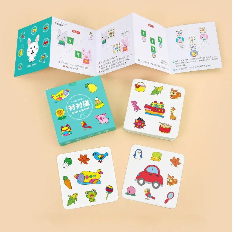 

54 sheets Crazy Confrontation Children Puzzle Thinking Memory Early Education Card Parent-child Interactive Board Game Puzzle