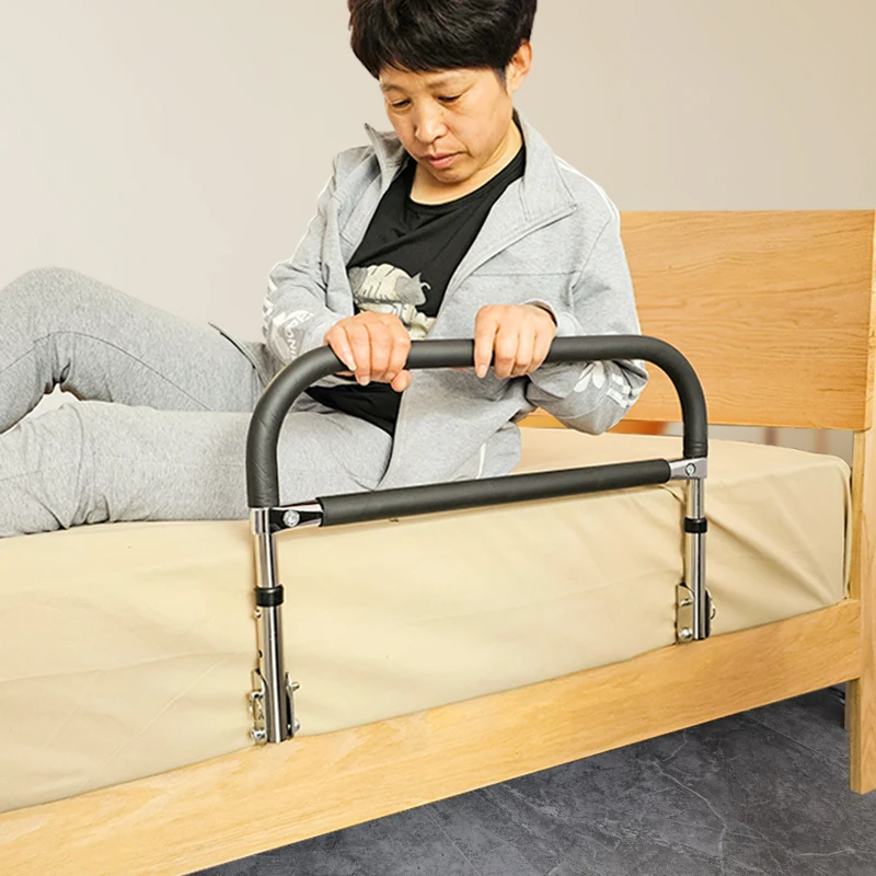 Safety Height Senior Bed Rails Side Handle Tool-Free Assembly Senior Bed Rails Elderly Sicurezza Letto Elderly Furniture