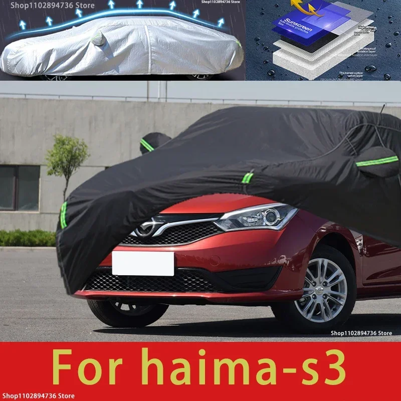 

For Haima S3 Fit Outdoor Protection Full Car Covers Snow Cover Sunshade Waterproof Dustproof Exterior black car cover