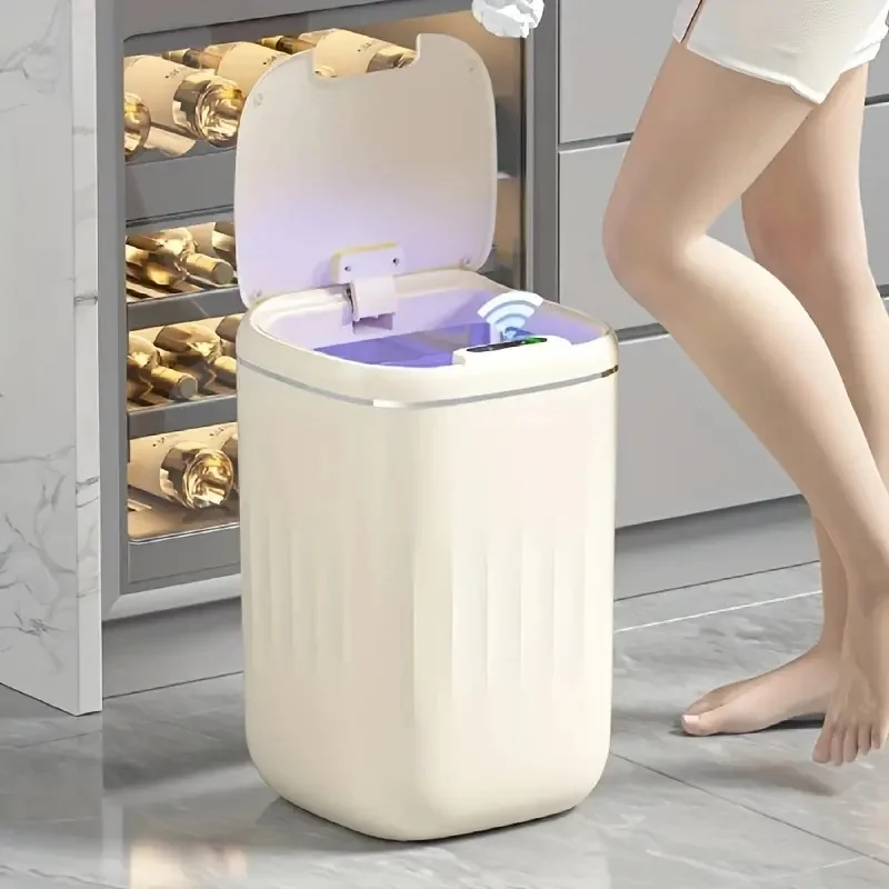 20L Automatic Sensor Trash Can with UV Light Smart Trash Bin Smart Garbage for Kitchen Bathroom Toilet Wastebasket with Lid