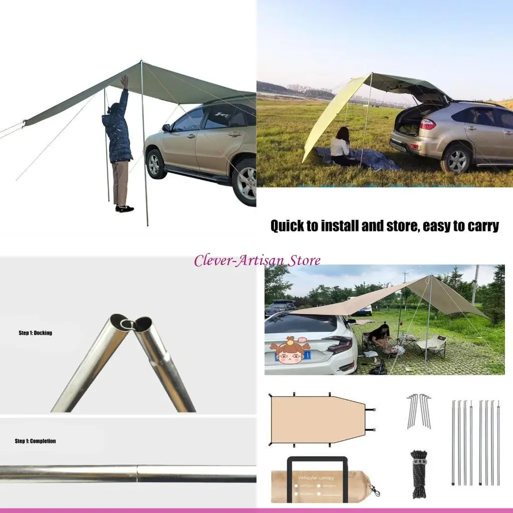 E06b портативный алюминиевый каркас автомобиль автомобиль, большой для кемпинга и укрытие дождя