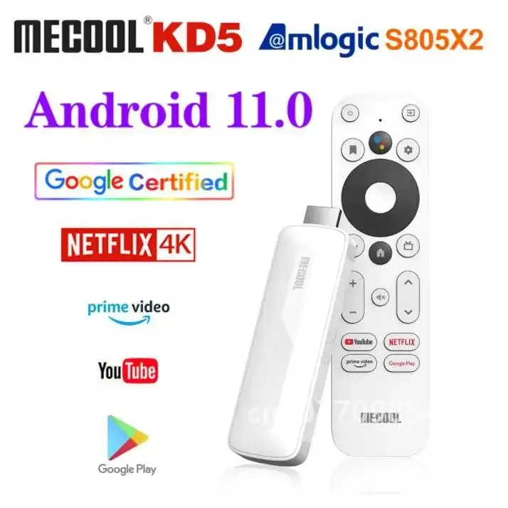 

Full HD 4K Android 11 TV Stick Mecool KD5 1GB 8GB Amlogic S805X2 Smart TV Box Dual wifi Quad Core Bluetooth Support Media Player