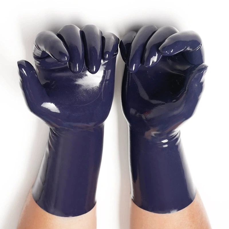 

сапфировые латексные короткие перчатки