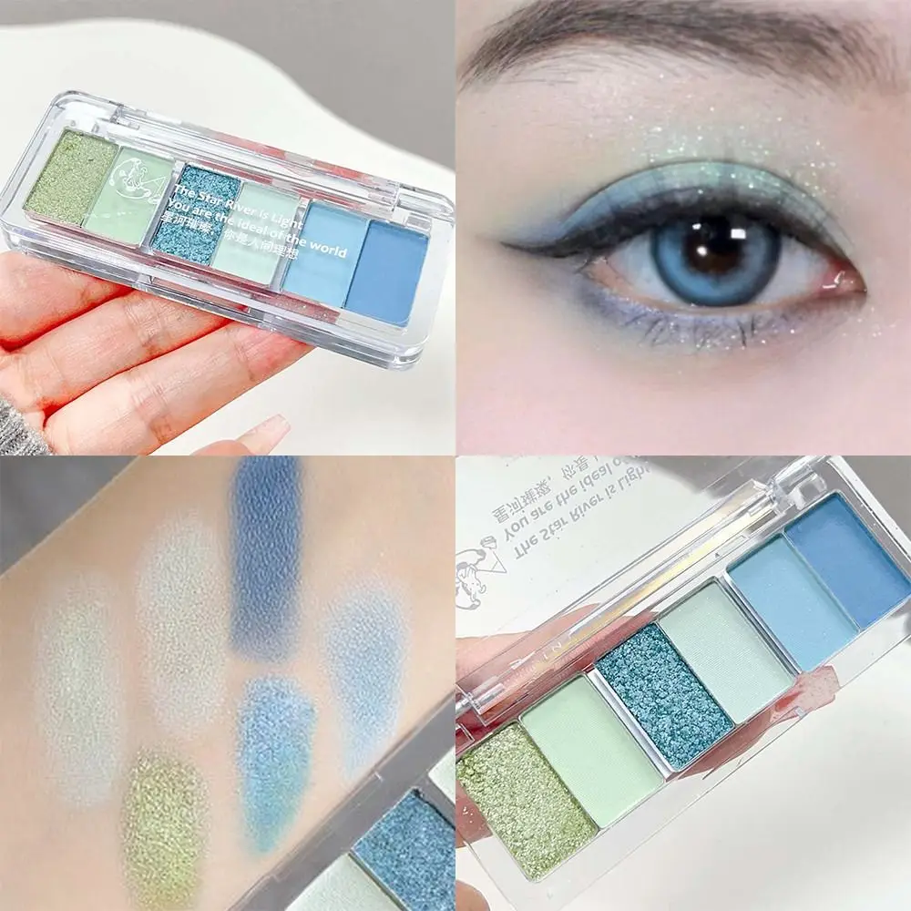 

Natural 6-Color Pink Eyeshadow Palette Pearly Matte Glitter Highly Pigmented Rouge Tray Shimmer Lasting Eyeshadow Tray