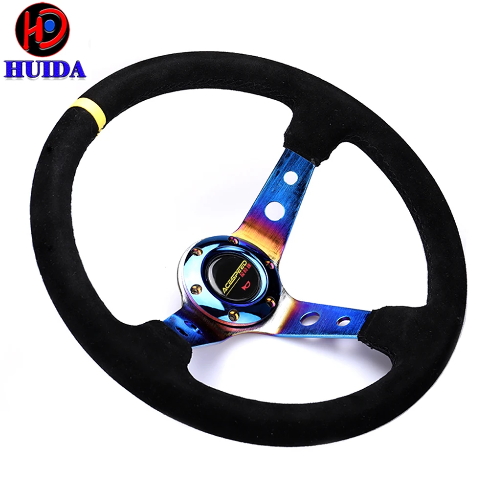 

14inch 350mm Suede Steering Wheel Leather Steering Wheel Drift racing type Deep concave Steering Wheel Game Steering Wheel