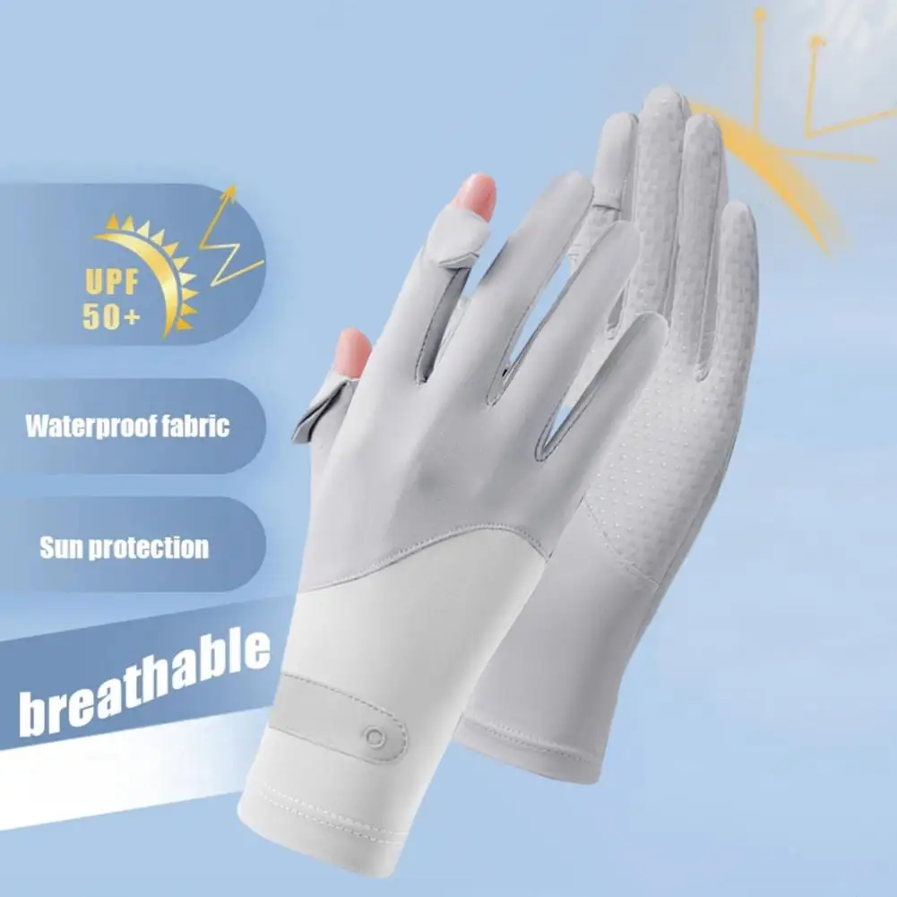 Sun-safe Hand Accessories Sun Protection Gloves for Driving Cycling Thin Ice Silk Uv Protection Gloves with Touchscreen for Men