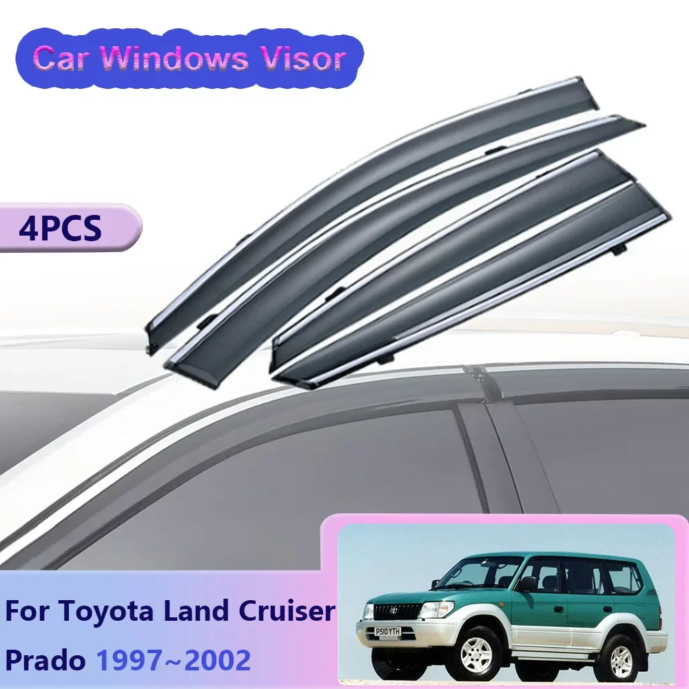 

Window Visor for Toyota Land Cruiser Prado J90 LC90 FJ90 1997~2002 Car Side Sun Rain Guard Deflector Vent Smoke Cover Accessorie