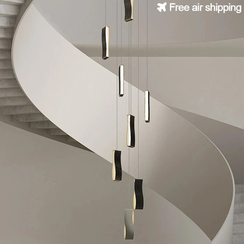 

Crystal Chandelier with Pendant Lighting for Staircase and Living Room Modern Home Interior Decoration Ceiling Light Fixtures Lu