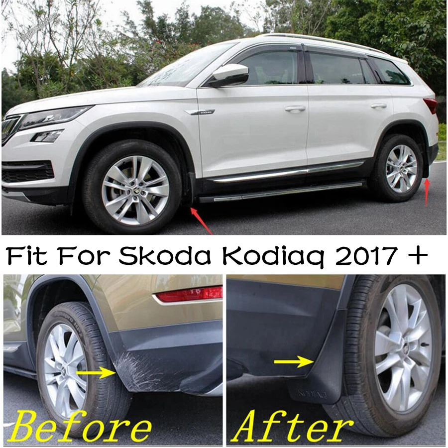 

Lapetus Car Accessories Front Rear Wheel Mudflaps Splash Guards Mud Flap Mudguards Fender Plastic For Skoda Kodiaq 2017 - 2022