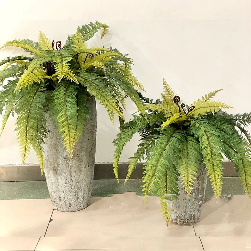 Artificial Shrubs Fake Boston Fern Plants Natural Fern Bushes UV Resistant Greenery Bunches Faux Plants Shrubs for Outdoor Decor