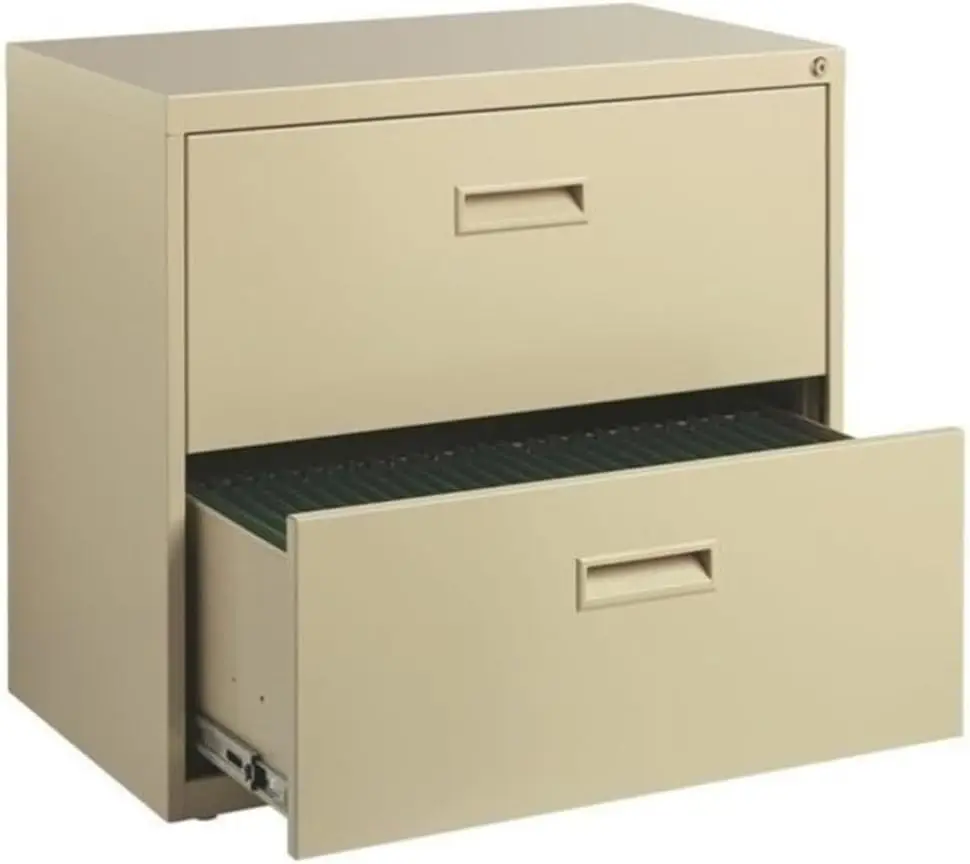 

2 Drawers 27.75" Lateral Beige Metal Filing Cabinet Lockable Pre-Assembled Stationary Legal/Letter Size for Home, Office