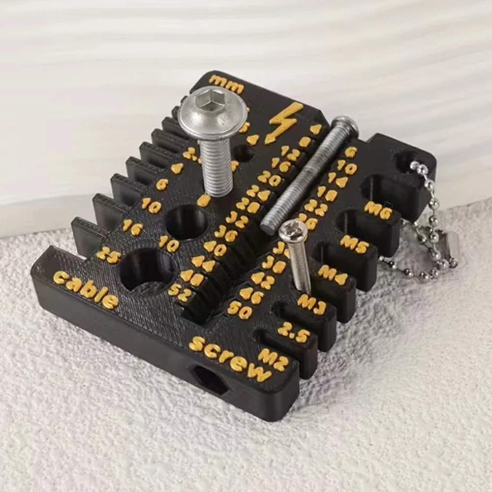 Wire gauge screw measuring tool, thickness gauge, standard double-sided ruler, portable multifunctional size gauge