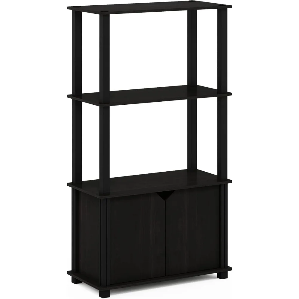 

Espresso/Black Storage Shelf 4-Tier Multipurpose Bookcase/Bookshelf/Display Shelf/Display Rack With Door Book Living Room Home