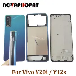 LCD Faceplate Frame Middle Bezel For Vivo Y20i Y12s Battery Cover Back Rear Door Housing Camera Glass Lens Side Key Button