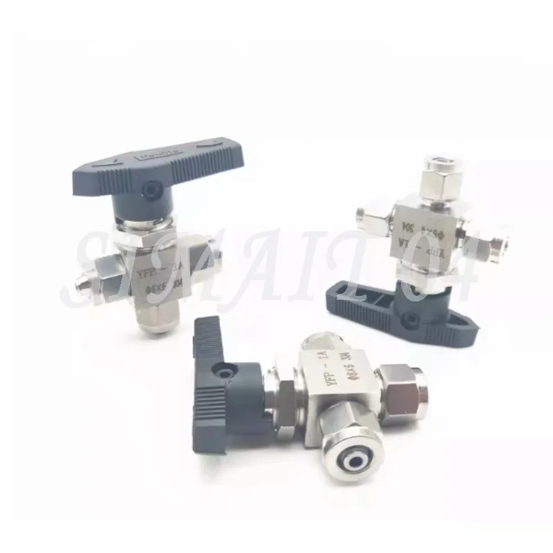 304 Stainless Steel Quick Screw 3-way Ball Valve Imitation American Panel Valve PU Hose Trachea L-type Switching Three-way Valve