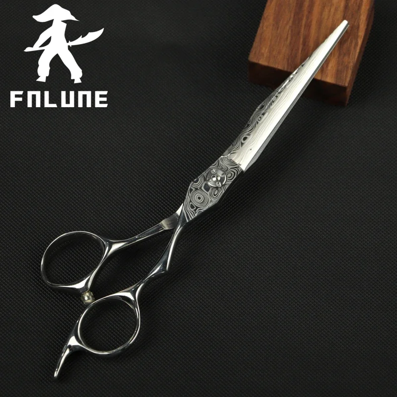 

FnLune 6,0 вольфрамовая сталь с дамасским узором профессиональные парикмахерские ножницы для стрижки парикмахерские аксессуары ножницы для стрижки