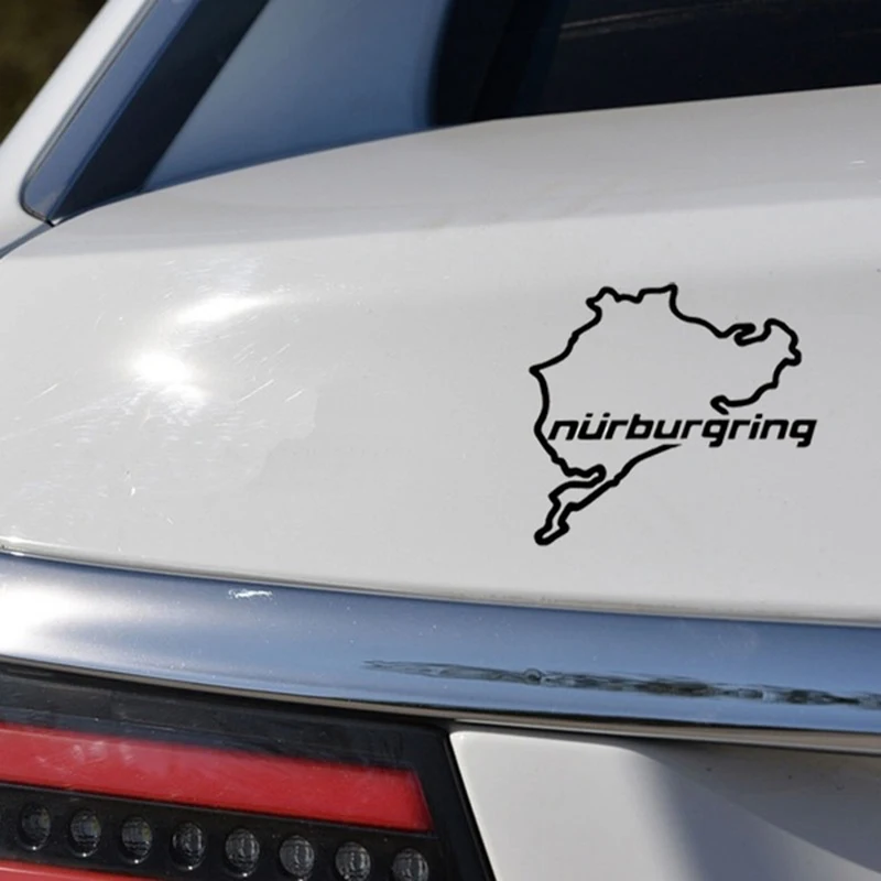 14cm*12.5cm Car Styling Racing Road Nurburgring Creative Fashion Window Stickers C5-0549